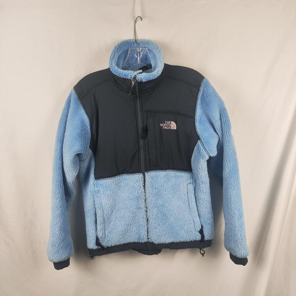 The North Face Jacket Womens Small Blue Sherpa Fleece Full Zip Pockets Outdoor